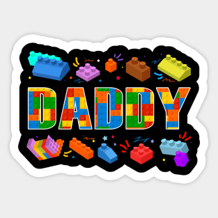 Daddy Parent Brick Master Builder Building Blocks Set Family Sticker